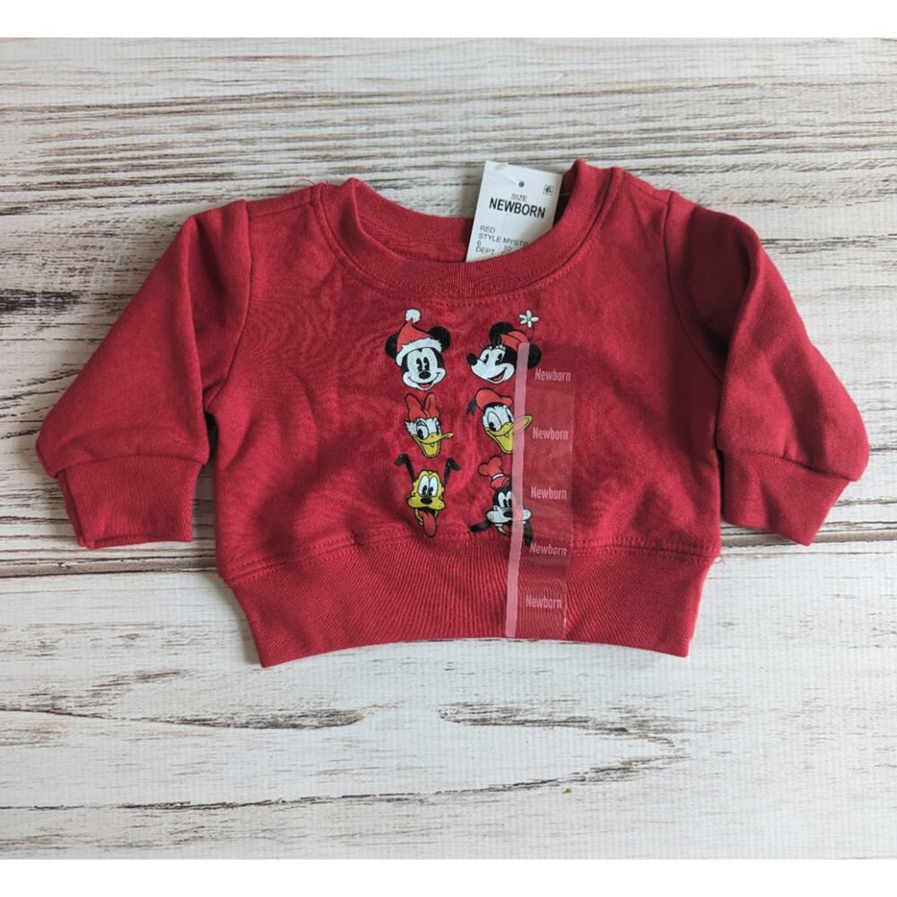 Disney Baby Christmas Mickey and Friends Sweatshirt sz Newborn New